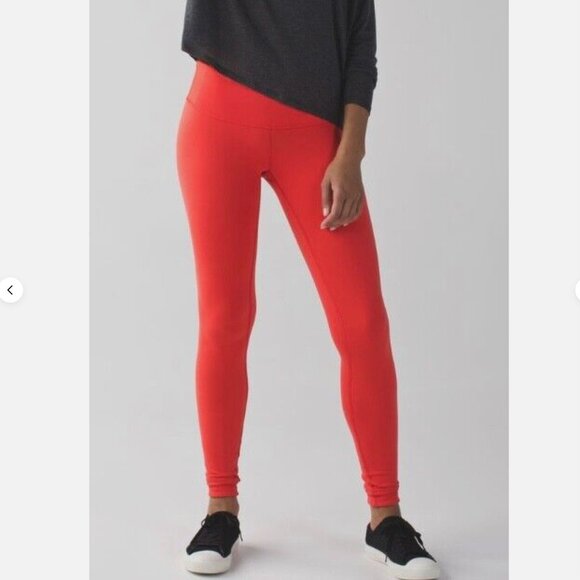 Lululemon Wunder Under reversible cropped legging in Red/Snake and Orange. Sz 8 - Picture 8 of 8